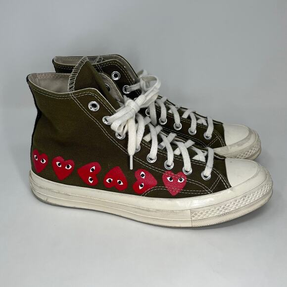 Converse x Comme Des Garçons Play Chuck 70 Hi Multi Hearts Green Sneakers Unisex main image 8